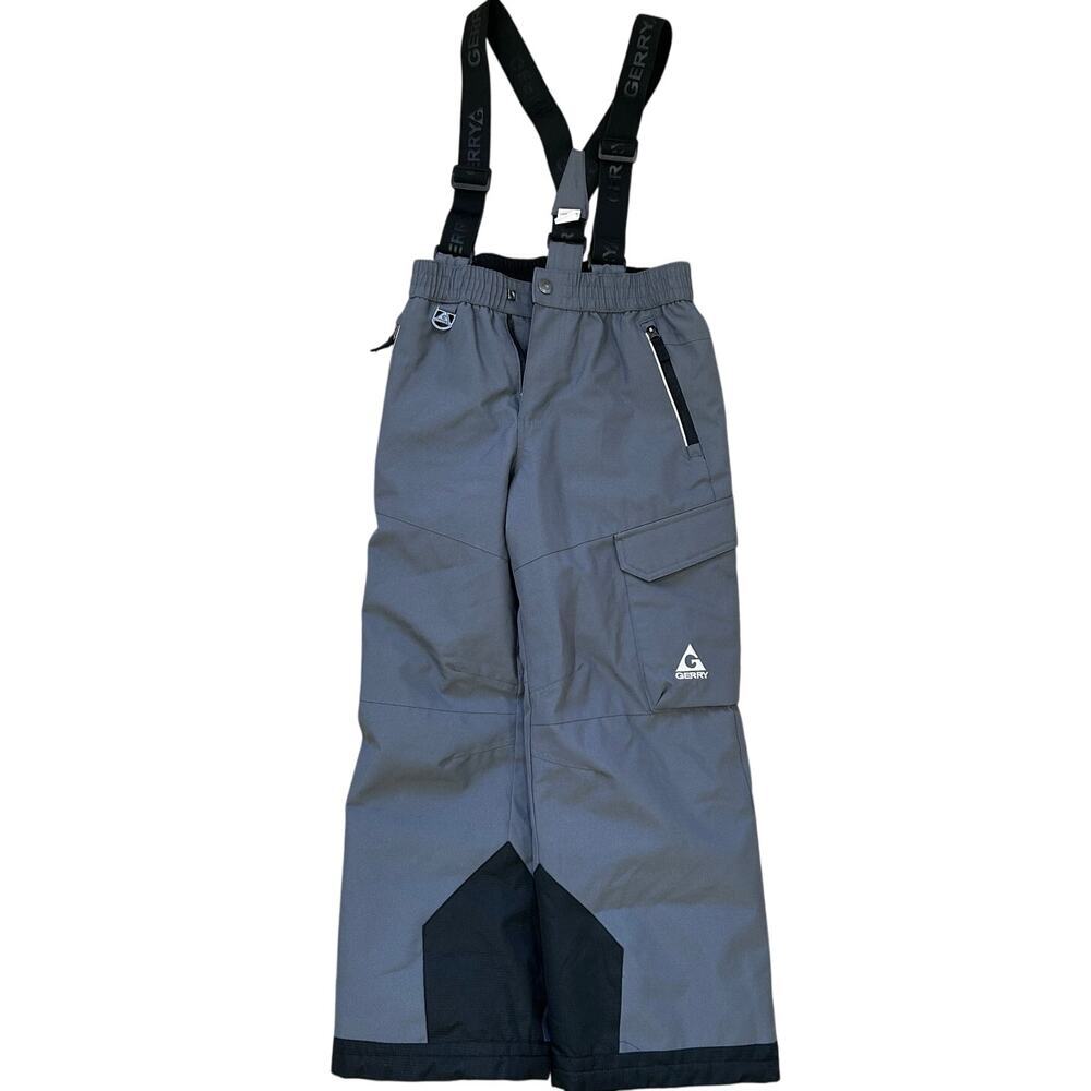 Gerry Kid's Snow Ski Pants w/ Suspenders in Gray Sz YM 10/12
